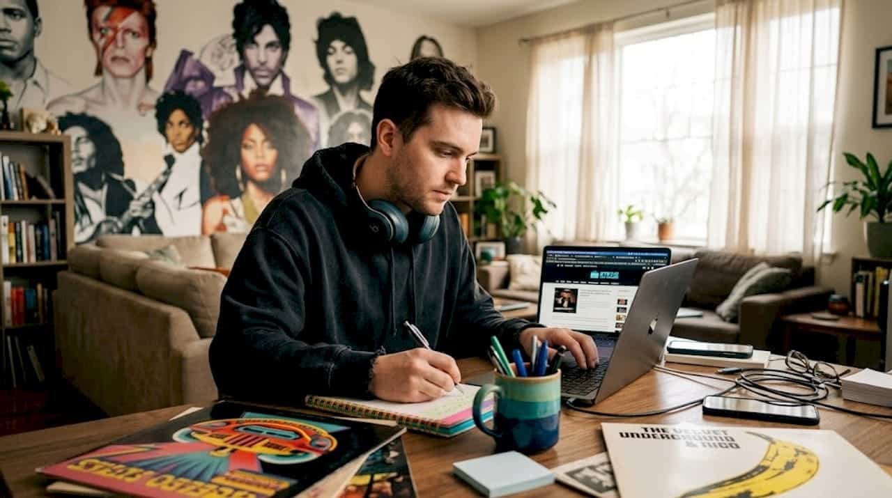 Hip hop artist researching blog promotion