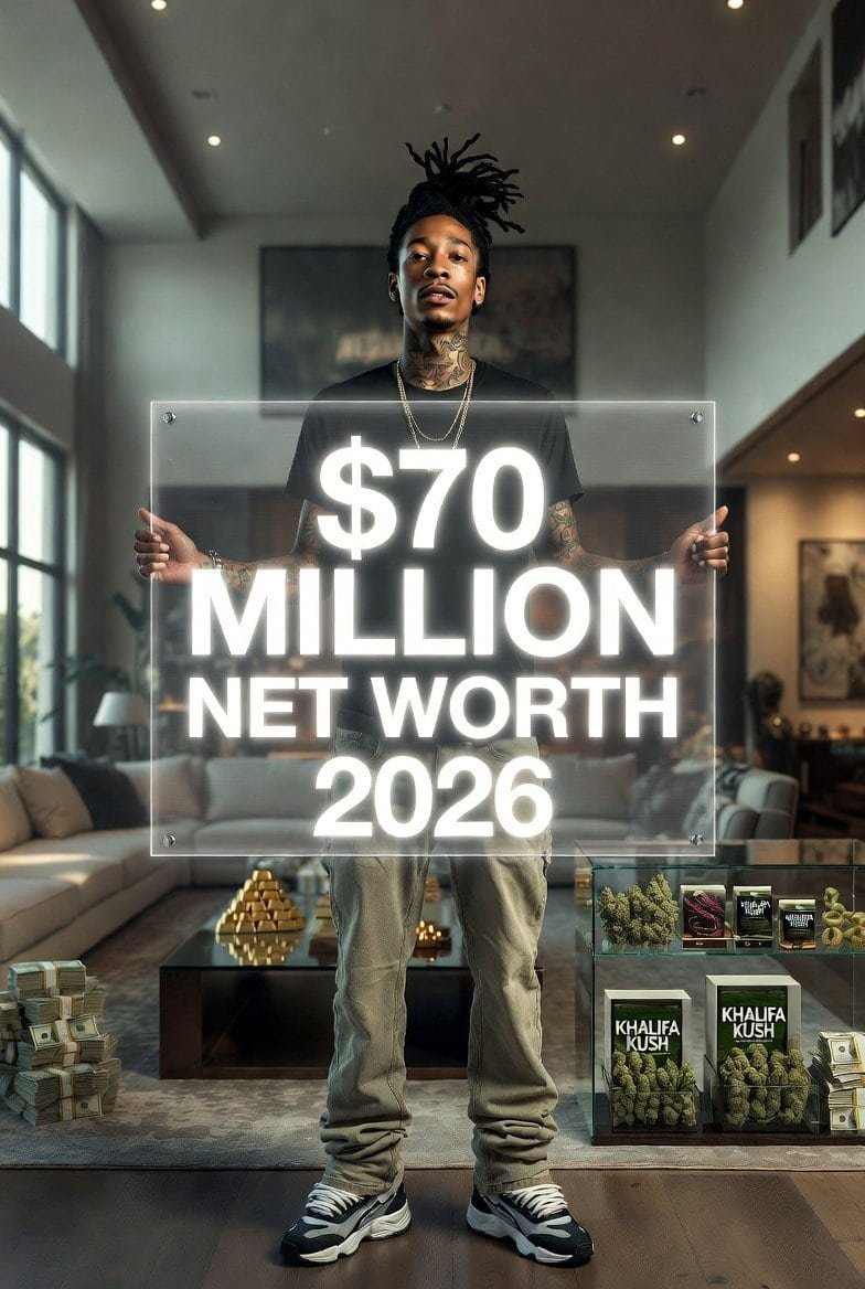 wiz khalifa with a bunch of weed and money